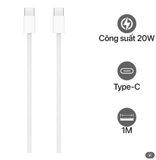 cap type c to type c apple 1m day du chinh hang qua su dung